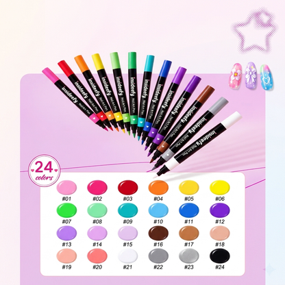 🎉 2026 Sale🔥Final 2 Hour 80% OFF🔥 — Over 25,000 Sold!💅 24‑Colors Dual‑Ended Nail Art Pens‑DIY Manicure Drawing Set 🎨