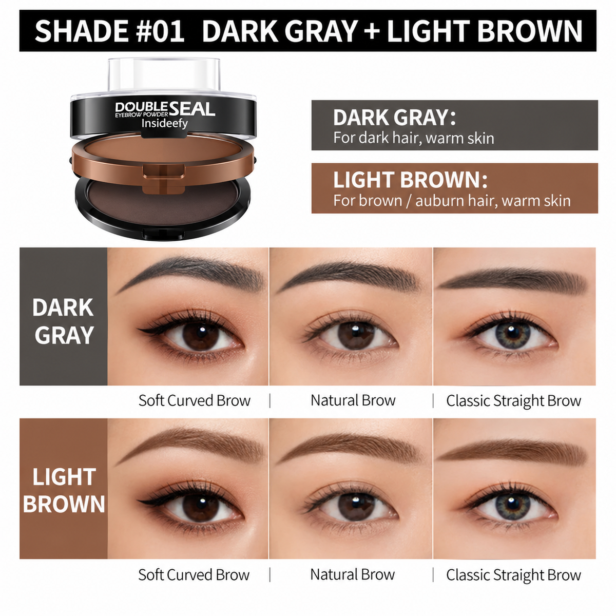 🔥 LAST DAY: BUY 1 GET 1 FREE 🌸 2-Color Waterproof Brow Stamp Kit for Quick, Natural-Looking Brows