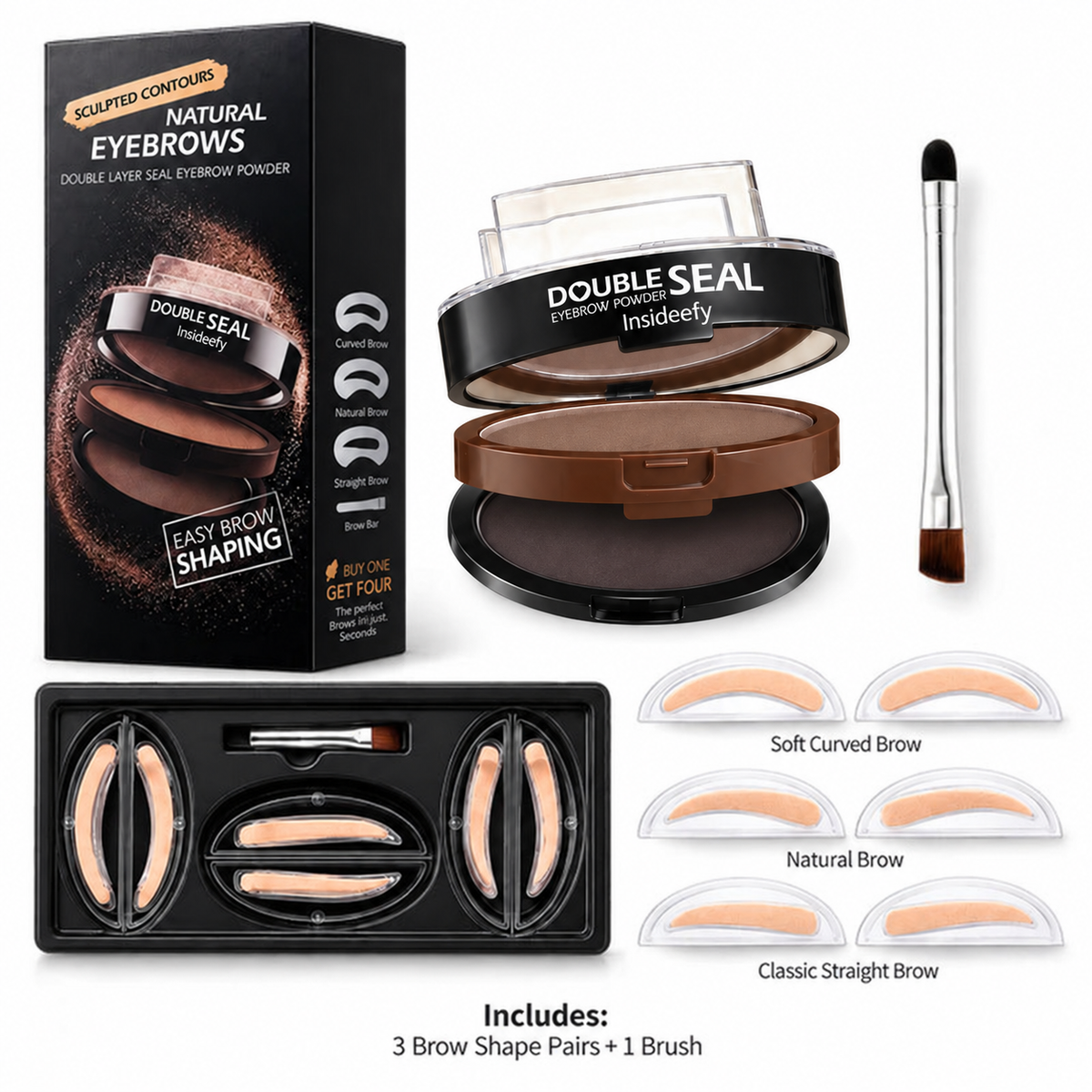 🔥 LAST DAY: BUY 1 GET 1 FREE 🌸 2-Color Waterproof Brow Stamp Kit for Quick, Natural-Looking Brows