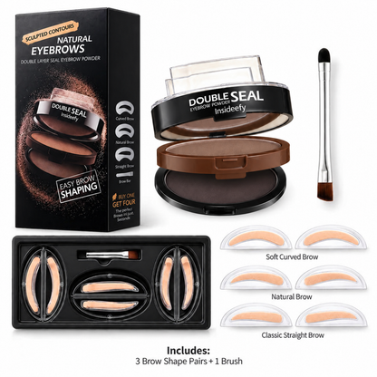 🔥 LAST DAY: BUY 1 GET 1 FREE 🌸 2-Color Waterproof Brow Stamp Kit for Quick, Natural-Looking Brows