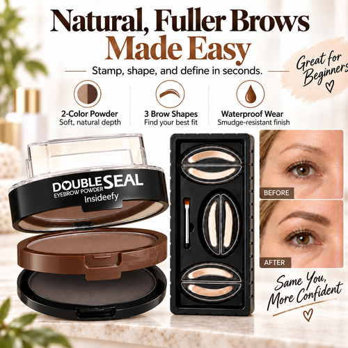 🔥 LAST DAY: BUY 1 GET 1 FREE 🌸 2-Color Waterproof Brow Stamp Kit for Quick, Natural-Looking Brows