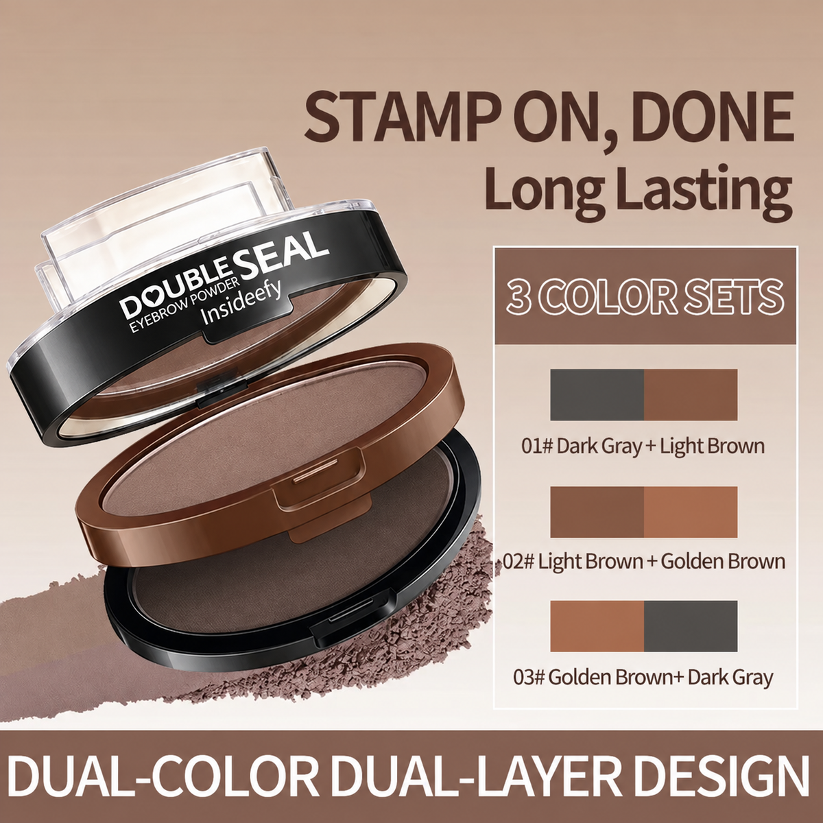 🔥 LAST DAY: BUY 1 GET 1 FREE 🌸 2-Color Waterproof Brow Stamp Kit for Quick, Natural-Looking Brows