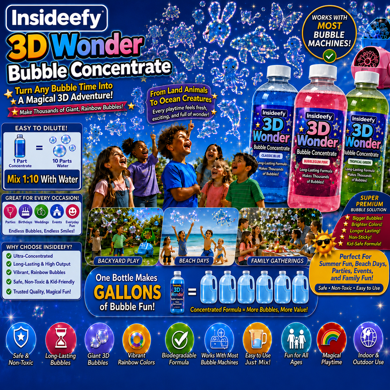 🔥🔥🔥Last day to enjoy a 50% discount🔥-Insideefy 3DWonder Bubble Concentrate Animal &Ocean Fantasy Theme