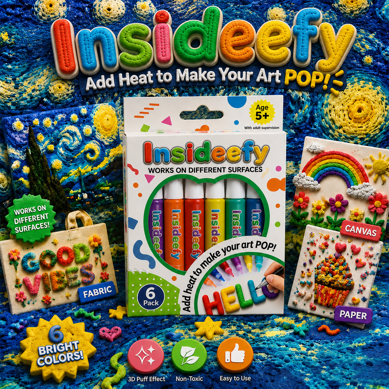 🦄👗Save62% by ordering today丨Insideefy® 3D Relief Art Pen – Turn Flat Drawings Into Touchable 3D Art🪄