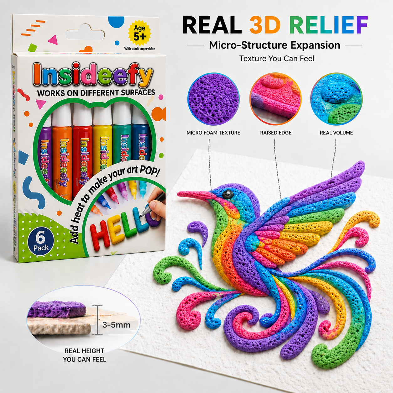🦄👗Save62% by ordering today丨Insideefy® 3D Relief Art Pen – Turn Flat Drawings Into Touchable 3D Art🪄
