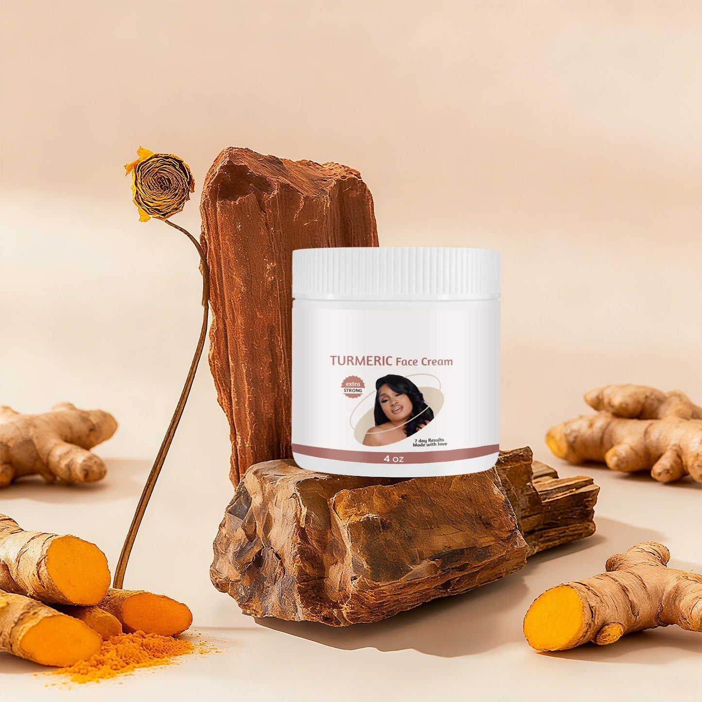 Tumeric Face Cream - Natural Skincare for Radiant Skin, Moisturizing and Nourishing Formula, Ideal for Daily Use 4oz
