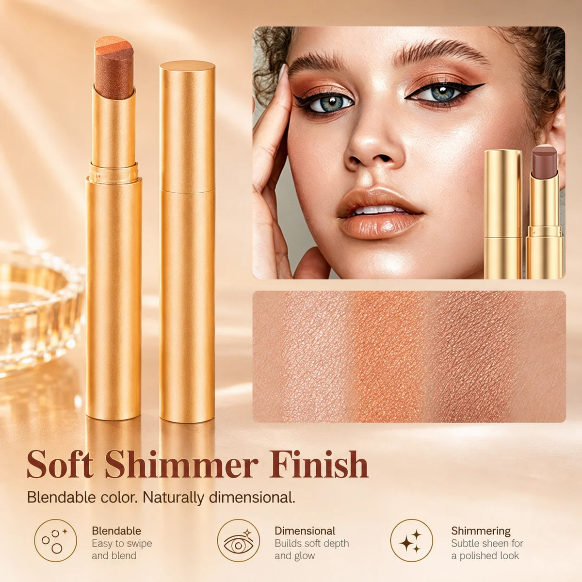 ✨Eyeshadow Stick – Waterproof Long-Wear Shimmer Eye Makeup